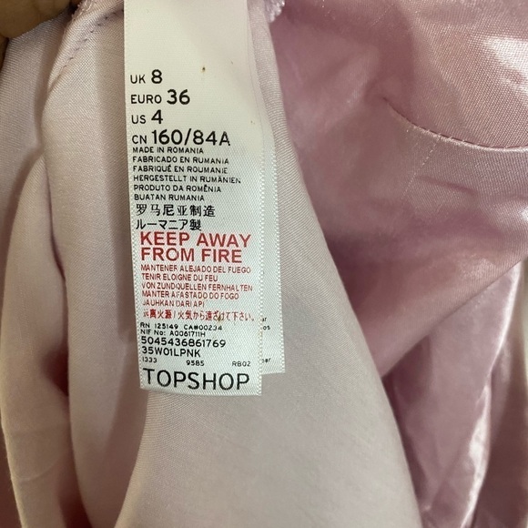Topshop one shoulder satin pink dress size 4 - Picture 11 of 11